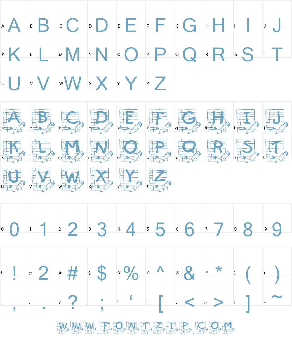 Summer's School Paper Font Character